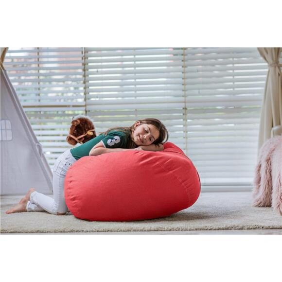 Stuffed Animal Storage Bean Bag Chair Cover for Kids | Stuffable Zipper - Picture 6 of 8